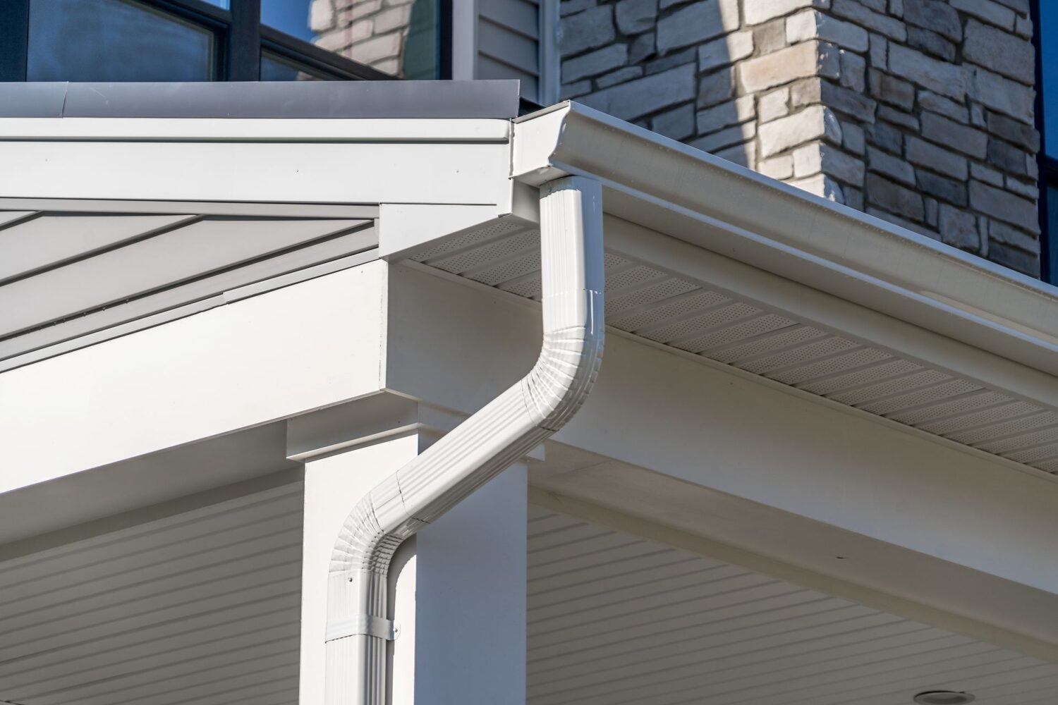 Downspout directing water away from the foundation