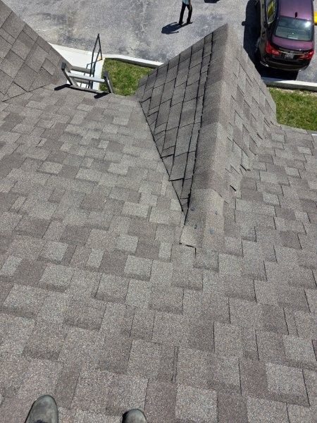 Roof valley shingle detail